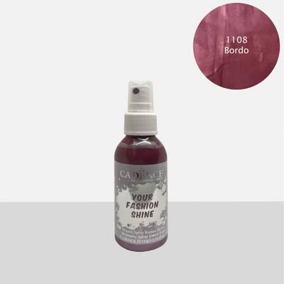 Cadence Your Fashion Shine Sprey Metalik Kumaş Boya 100ml 1108 Bordo