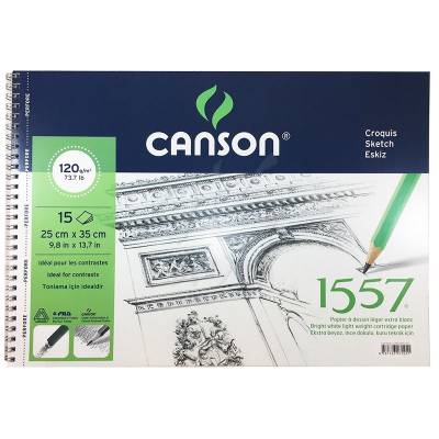 Canson 1557 Eskiz Defteri Spiralli 120g 15 Yaprak 25x35cm