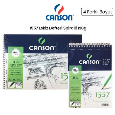 Canson 1557 Eskiz Defteri Spiralli 120g