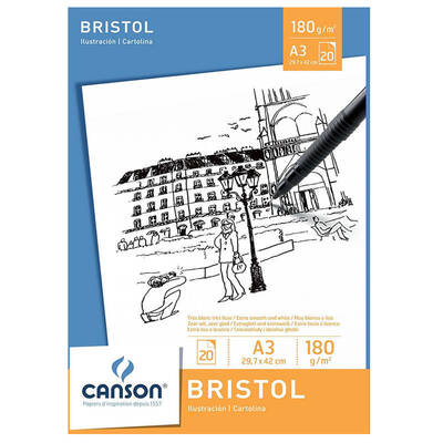 Canson Bristol Drawing Paper Pad Bristol Çizim Defteri 180g 20 Yaprak A3