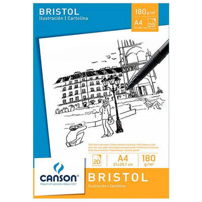 Canson Bristol Drawing Paper Pad Bristol Çizim Defteri 180g 20 Yaprak A4