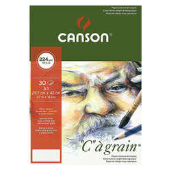 Canson - Canson CA Grain Çizim Bloğu 224gr 30 Yaprak A3