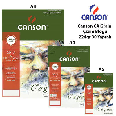Canson CA Grain Çizim Bloğu 224gr 30 Yaprak