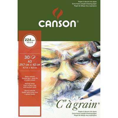 Canson CA Grain Çizim Defteri Light Grain 224g 30 Yaprak A3