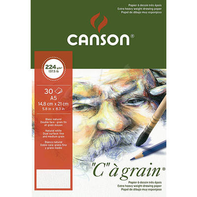 Canson CA Grain Çizim Defteri Light Grain 224g 30 Yaprak A5