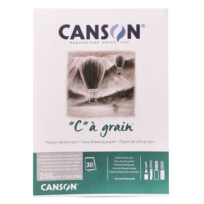 Canson CA Grain Grey Drawing Paper 30 Yaprak 250g 29,7x42,0