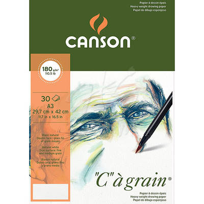 Canson CA Grain Heavyweight Çizim Bloğu 180g 30 Yaprak A3