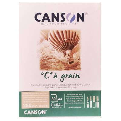 Canson CA Grain Yellow Ochre Drawing Paper 30 Yaprak 250g 21x29,7