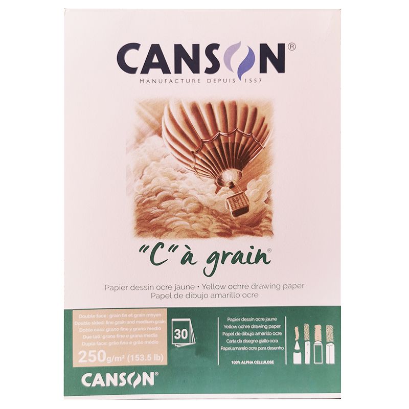Canson Ca Grain Yellow Ochre Drawing Paper 30 Yaprak 250g 29,7x42,0