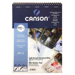 Canson - Canson Mix Media Spiralli Çizim Defteri 200g A5 20 Yaprak