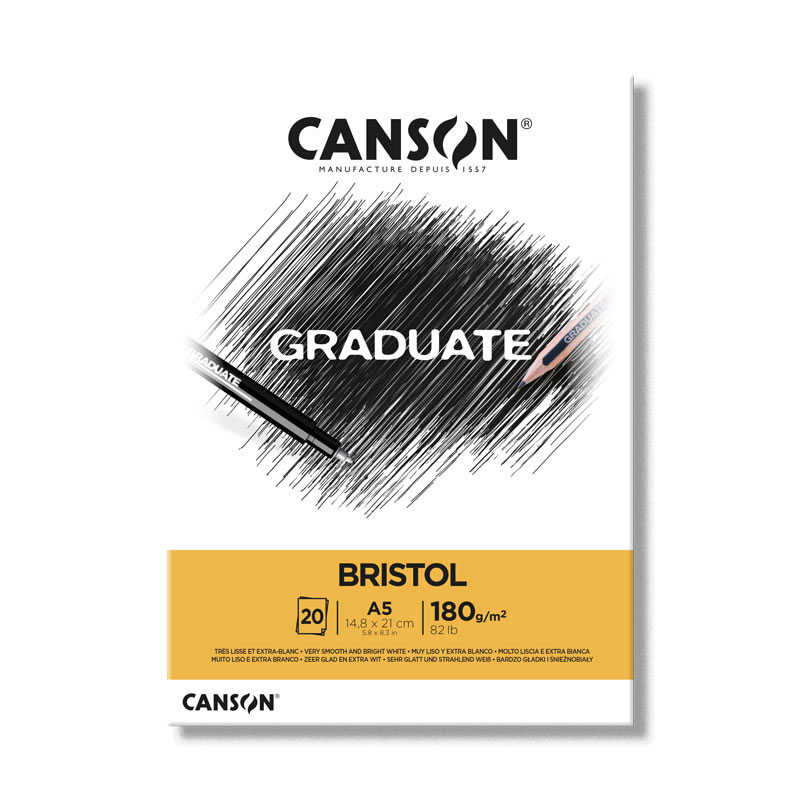 Canson Graduate Bristol Çizim Defteri 180g 20 Yaprak A5