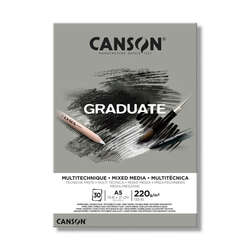 Canson - Canson Graduate Mixed Media Grey Çizim Defteri 220g 30 Yaprak A5