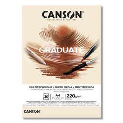 Canson - Canson Graduate Mixed Media Natural Çizim Defteri 220g 30 Yaprak A4