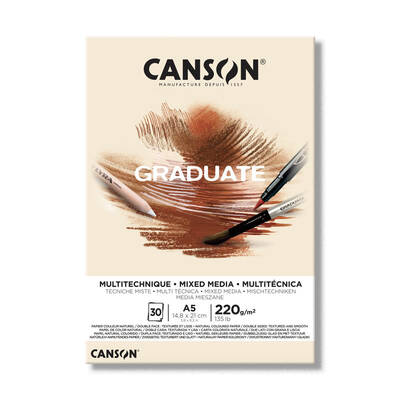 Canson Graduate Mixed Media Natural Çizim Defteri 220g 30 Yaprak A5