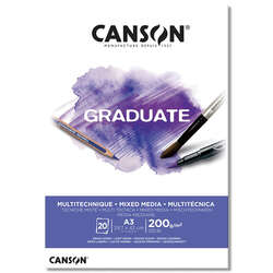 Canson - Canson Graduate Mixed Media White Çizim Defteri 200g 20 Yaprak A3