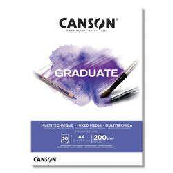 Canson - Canson Graduate Mixed Media White Çizim Defteri 200g 20 Yaprak A4