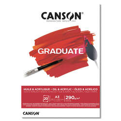 Canson - Canson Graduate Oil Acrylic Yağlı ve Akrilik Boya Blok 290g 20 Yaprak A3