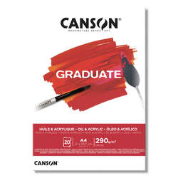 Canson - Canson Graduate Oil Acrylic Yağlı ve Akrilik Boya Blok 290g 20 Yaprak A4