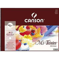 Canson - Canson Mi-Teintes Beyaz Pastel Defteri Spiralli 16 Yp 160g 24x32