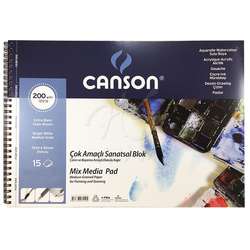 Canson - Canson Mix Media Spiralli Çizim Defteri 35x50 15 Yaprak