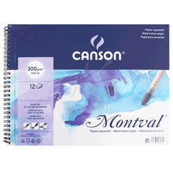 Canson - Canson Montval Spiralli Sulu Boya Blok 300g 12 Yaprak 10.5x15.5cm