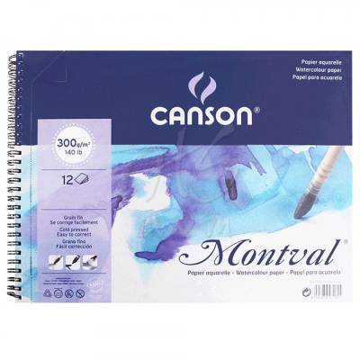 Canson Montval Spiralli Sulu Boya Blok 300g 12 Yaprak 13,5x21cm