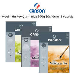 Canson - Canson Moulin du Roy Çizim Blok 300g 30x40 12 Yaprak