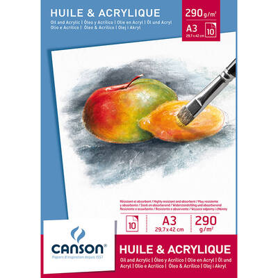 Canson Oil & Acrylic Paper Pad 290g A3 10 Yaprak