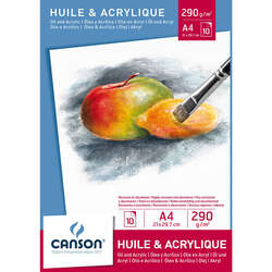 Canson - Canson Oil & Acrylic Paper Pad 290g A4 10 Yaprak