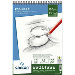 Canson - Canson Sketch Pad Spiralli Sketch Defteri 100g A3 50 Yaprak