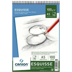 Canson - Canson Sketch Pad Spiralli Sketch Defteri 100g A5 70 Yaprak