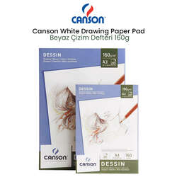 Canson - Canson White Drawing Paper Pad Beyaz Çizim Defteri 160g