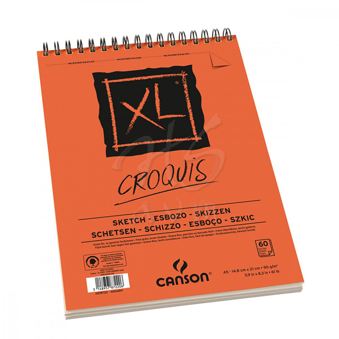Canson Xl Croquis Eskiz Defteri 90g 50 Yaprak Üstten Spiralli A5