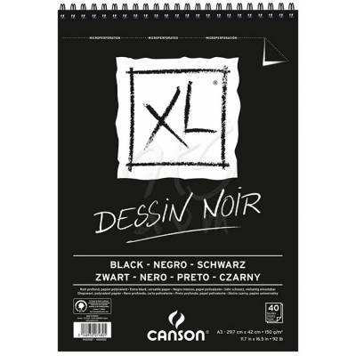 Canson XL Dessin Noir Siyah Çizim Bloğu 150g A3