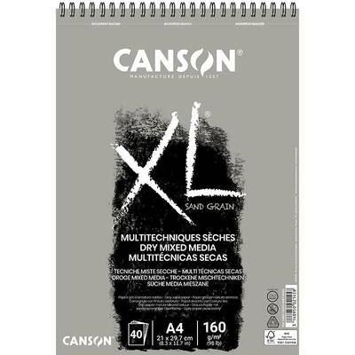 Canson XL Dry Mix Media Grey Sand Paper Spiralli Defter 40 Yaprak 160g 21x29,7