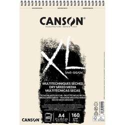 Canson - Canson XL Dry Mix Media Naturel Sand Paper Spiralli Defter 40 Yaprak 160g 21x29,7