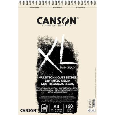Canson XL Dry Mix Media Naturel Sand Paper Spiralli Defter 40 Yaprak 160g 29,7x42,0