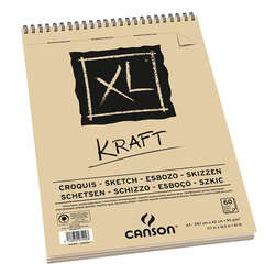 Canson - Canson XL Kraft Spiralli Eskiz Defteri 90gr 40 yaprak A3