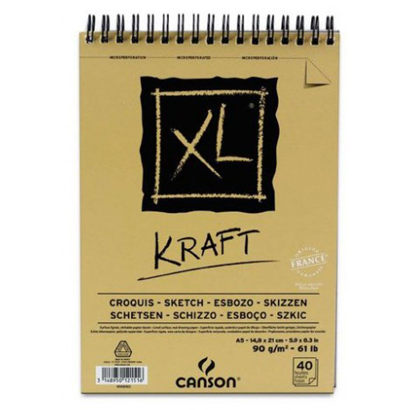 Canson Xl Kraft Spiralli Eskiz Defteri 90gr 40 Yaprak A5