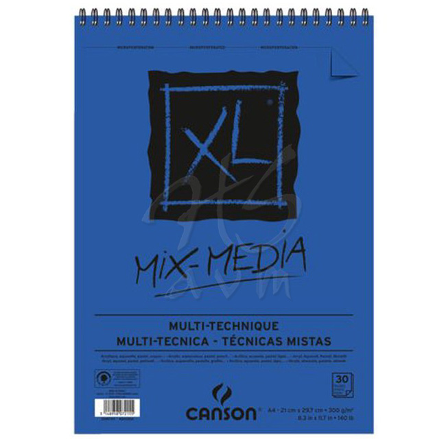 Canson Xl Mix Media Çok Amaçlı Spiralli Çizim Defteri 300 G A4