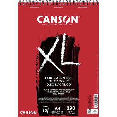 Canson XL Oil & Acrylic Spiralli Defter 30 Yaprak 290g 21x29,7