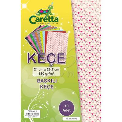 Caretta Baskılı Keçe 10 Adet A4 180 g CKD-A410