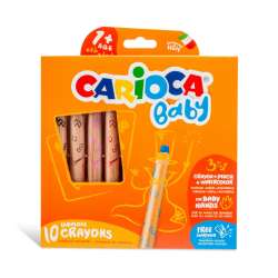 Carioca - Carioca Baby 3 in 1 Jumbo Ahşap Gövde Boya Kalemi 10lu 42818