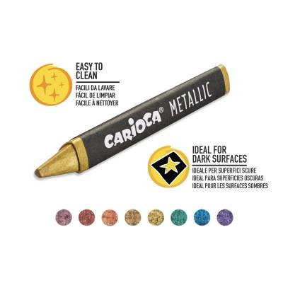 Carioca Metallic Maxi Wax Crayons Yıkanabilir Pastel Boya 8li 43163