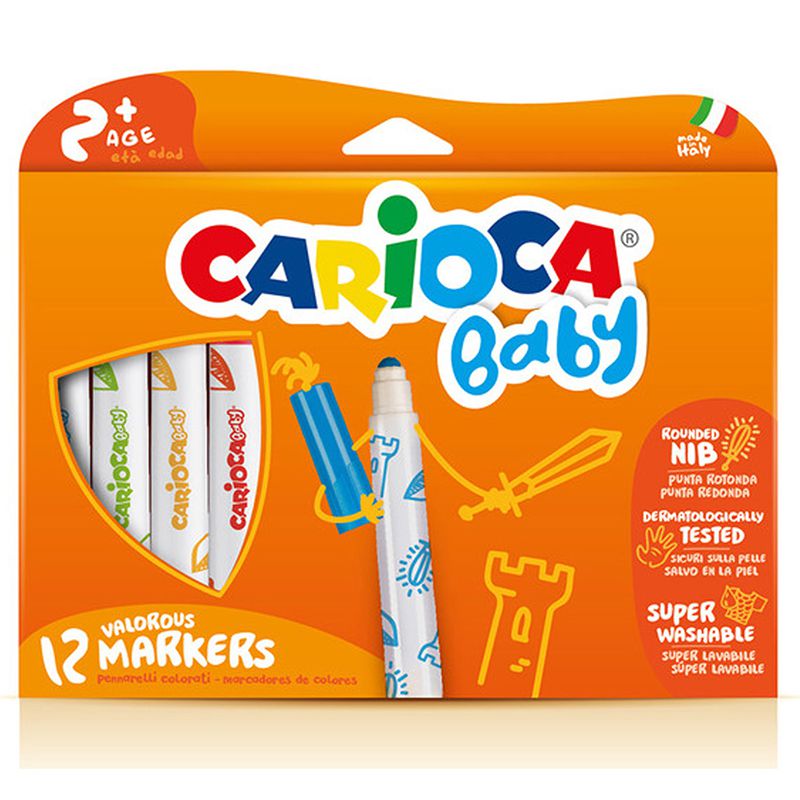 Carioca Süper Baby Yıkanabilir Keçeli Boya Kalemi 12li 42814