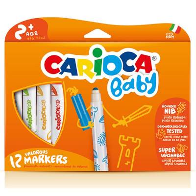 Carioca Süper Baby Yıkanabilir Keçeli Boya Kalemi 12li 42814