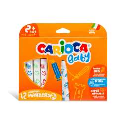 Carioca - Carioca Süper Baby Yıkanabilir Keçeli Boya Kalemi 12li 42814