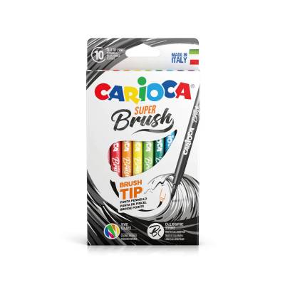 Carioca Süper Brush Fırça Uçlu Keçeli Kalem Seti 10 Renk 42937