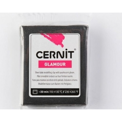 Cernit - Cernit Glamour (Metalik) Polimer Kil 56g 100 Black