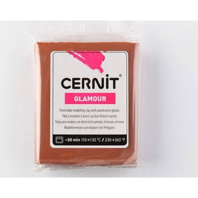 Cernit Glamour (Metalik) Polimer Kil 56g 800 Brown